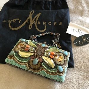 Mary Francis Beaded Clutch with Beaded Handle